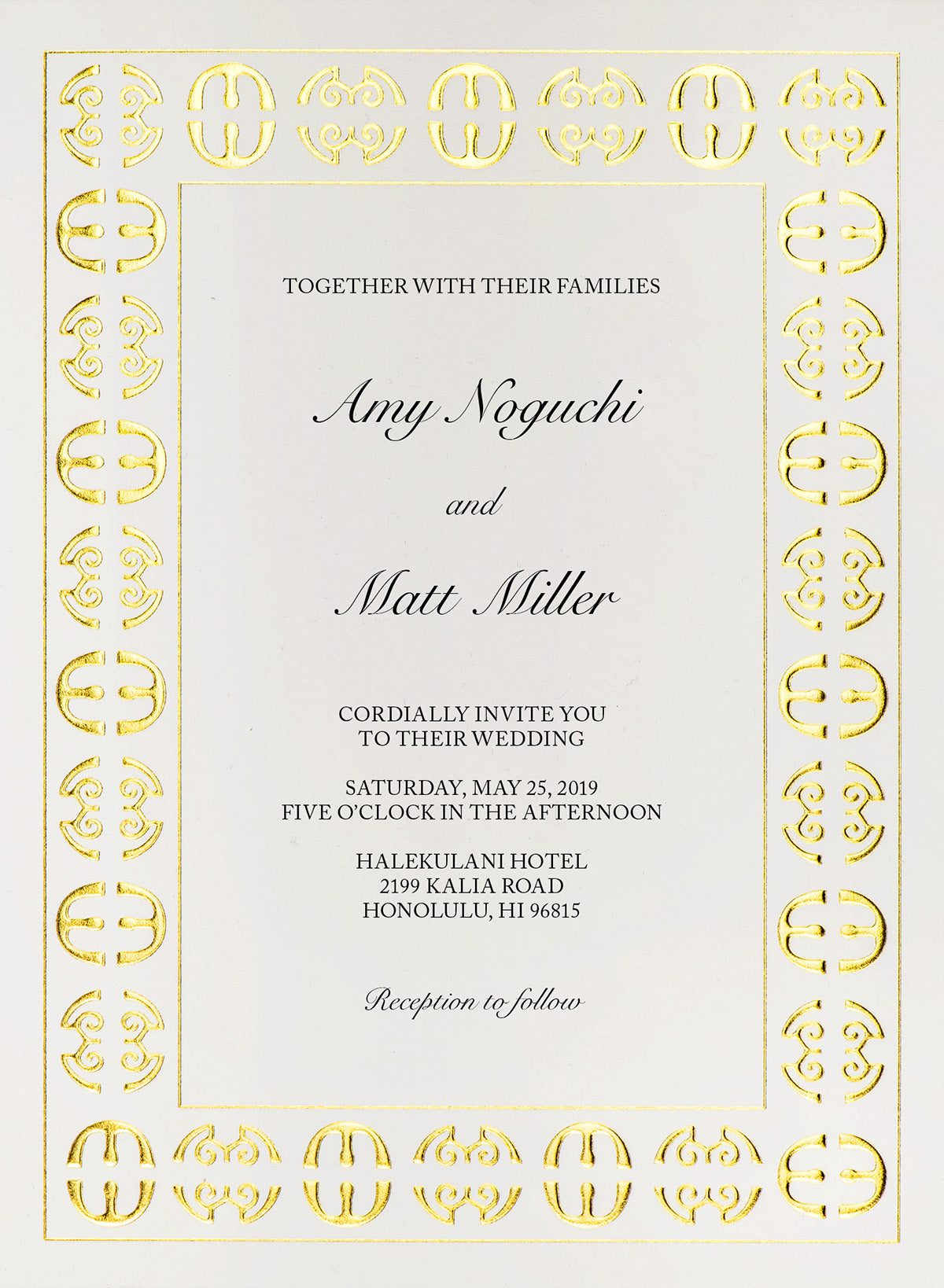 Invitation showing font options Snell Roundhand Regular and Adobe Caslon Pro Regular