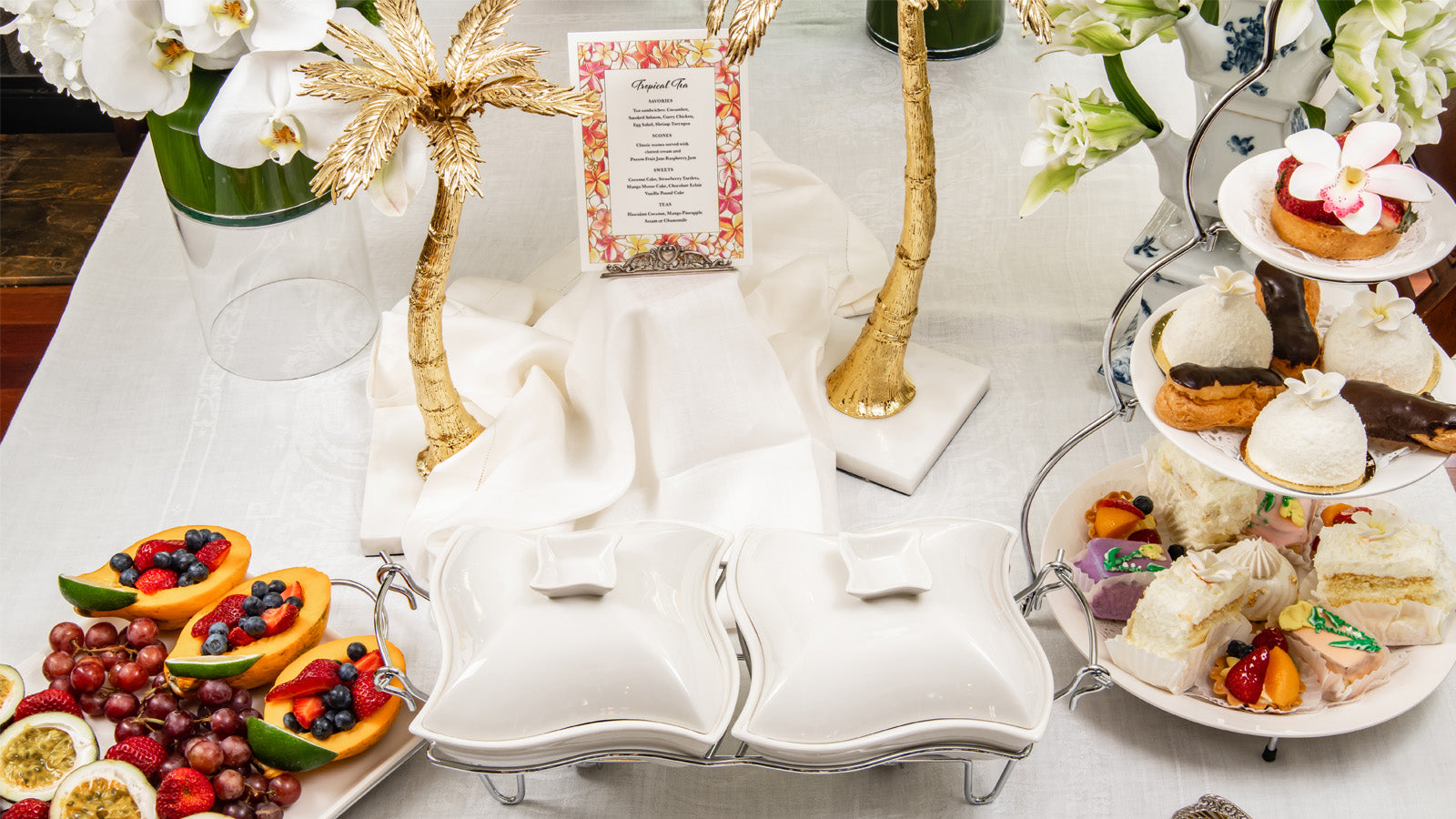 Hawaii Fine Stationers menu shown at buffet